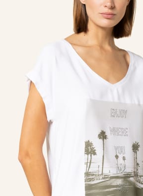 MARC AUREL T-Shirt im Materialmix , Farbe: WEISS/ GRAU (Bild 1)