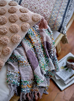 Bloomingville Dekokissen BINETTE , Farbe: BEIGE/ BRAUN (Bild 1)