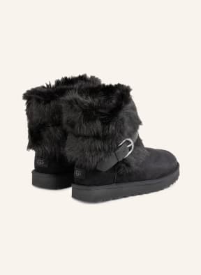 UGG Boots CLASSIC BUCKLE MINI mit Kunstpelz, Farbe: SCHWARZ (Bild 1)