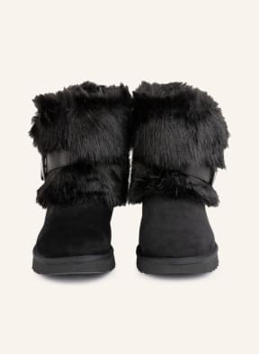 UGG Boots CLASSIC BUCKLE MINI mit Kunstpelz, Farbe: SCHWARZ (Bild 1)