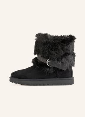 UGG Boots CLASSIC BUCKLE MINI mit Kunstpelz, Farbe: SCHWARZ (Bild 1)