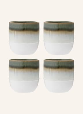 ladelle Set of 4 mugs, Color: DARK GREEN/ GREEN/ CREAM (Image 1)