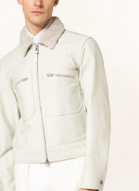 TOM FORD Denim jacket with teddy, Color: LIGHT GREEN (Image 1)
