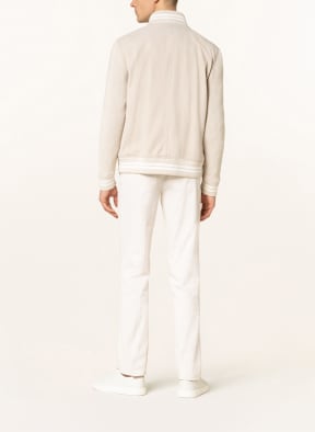 BRUNELLO CUCINELLI Leather bomber jacket in mixed materials, Color: CREAM (Image 1)