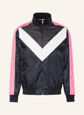 VALENTINO Bomber jacket with tuxedo stripes , Color: DARK BLUE/ NEON PINK/ WHITE (Image 1)