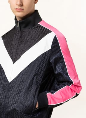 VALENTINO Bomber jacket with tuxedo stripes , Color: DARK BLUE/ NEON PINK/ WHITE (Image 1)