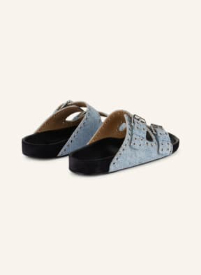 ISABEL MARANT Slides LENNYO, Color: LIGHT BLUE/ BLACK (Image 1)