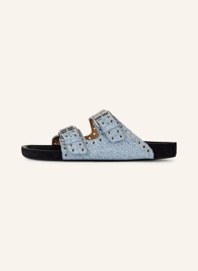 ISABEL MARANT Slides LENNYO, Color: LIGHT BLUE/ BLACK (Image 1)
