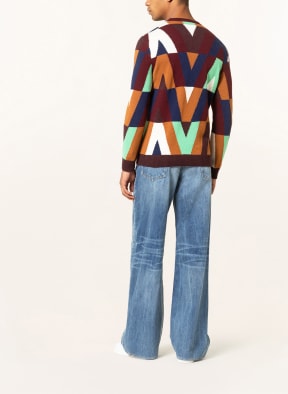 VALENTINO Sweater with cashmere , Color: DARK RED/ LIGHT GREEN/ DARK BLUE (Image 1)