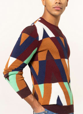 VALENTINO Sweater with cashmere , Color: DARK RED/ LIGHT GREEN/ DARK BLUE (Image 1)