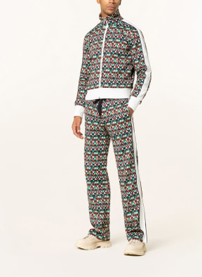 VALENTINO Trousers in jogger style with tuxedo stripes , Color: DARK BLUE/ LIGHT GREEN/ COGNAC (Image 1)