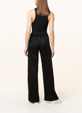 MAC Wide leg trousers PALAZZO with tuxedo stripe, Color: BLACK (Image 1)