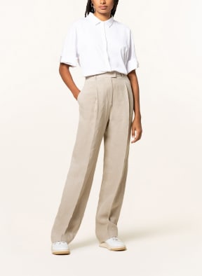 FABIANA FILIPPI Linen pants, Color: LIGHT GRAY/ BEIGE (Image 1)