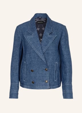 EMPORIO ARMANI Leinenblazer, Farbe: DUNKELBLAU (Bild 1)