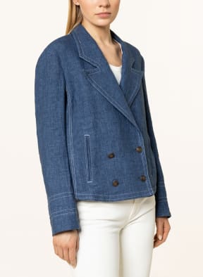 EMPORIO ARMANI Leinenblazer, Farbe: DUNKELBLAU (Bild 1)