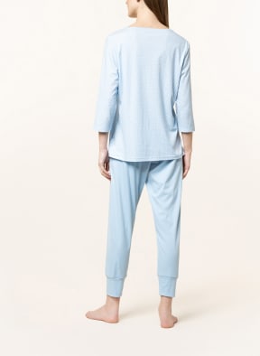 mey 7/8 pajamas series EMELIE with 3/4 sleeves, Color: LIGHT BLUE/ WHITE (Image 1)