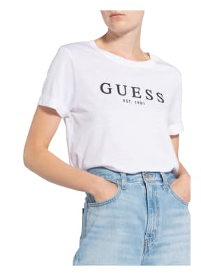 GUESS T-Shirt, Farbe: WEISS/ SCHWARZ (Bild 1)