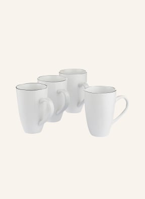 BROSTE COPENHAGEN 4er-Set Henkelbecher SALT, Farbe: WEISS/ SCHWARZ (Bild 1)
