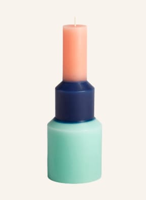 HAY Kerze PILLAR M, Farbe: HELLORANGE/ DUNKELBLAU/ MINT (Bild 1)
