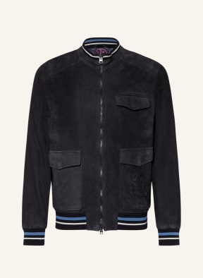 ETRO Leather bomber jacket , Color: DARK BLUE (Image 1)