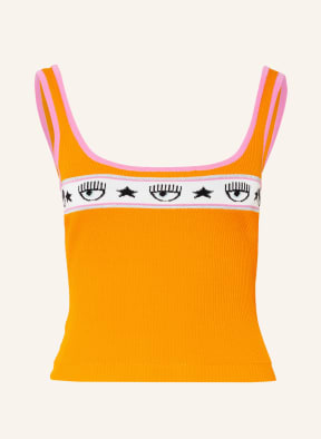 CHIARA FERRAGNI Cropped knit top with glitter thread , Color: ORANGE/ PINK (Image 1)