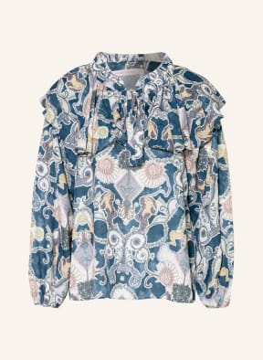 SEE BY CHLOÉ Shirt blouse with frills, Color: TEAL/ LIGHT YELLOW/ ROSE (Image 1)