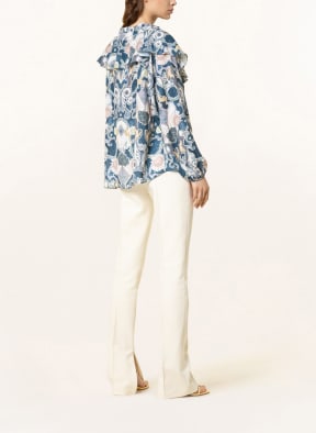 SEE BY CHLOÉ Shirt blouse with frills, Color: TEAL/ LIGHT YELLOW/ ROSE (Image 1)