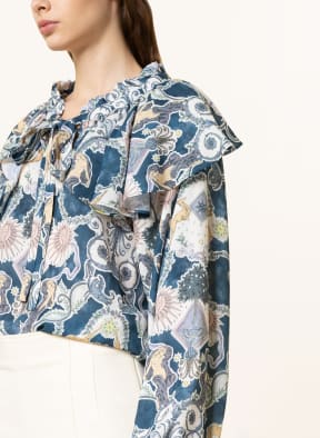 SEE BY CHLOÉ Shirt blouse with frills, Color: TEAL/ LIGHT YELLOW/ ROSE (Image 1)