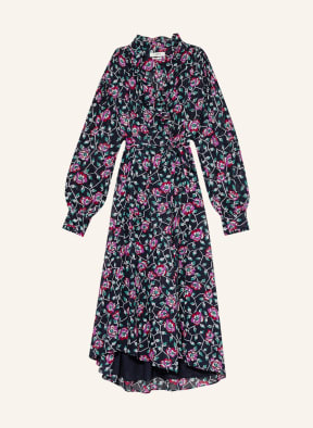 ISABEL MARANT ÉTOILE Wrap dress MAELYS with ruffle trim, Color: DARK BLUE/ FUCHSIA/ GREEN (Image 1)