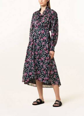ISABEL MARANT ÉTOILE Wrap dress MAELYS with ruffle trim, Color: DARK BLUE/ FUCHSIA/ GREEN (Image 1)