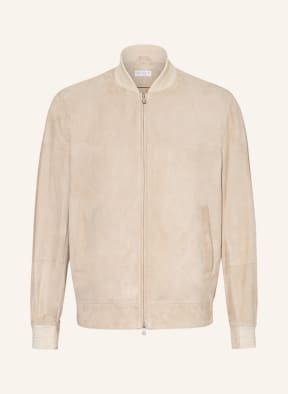 BRUNELLO CUCINELLI Leather bomber jacket, Color: ECRU (Image 1)