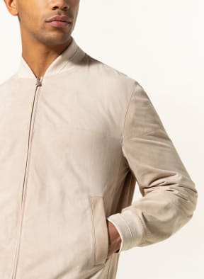 BRUNELLO CUCINELLI Leather bomber jacket, Color: ECRU (Image 1)