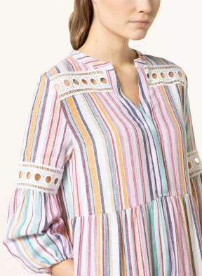 MRS & HUGS Tunic with linen , Color: PINK/ DARK RED/ BLUE (Image 1)