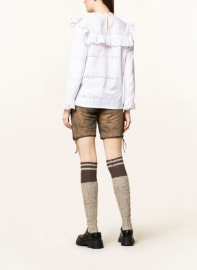 STYLE ICON Blouse-style shirt with lace trim, Color: WHITE (Image 1)