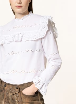 STYLE ICON Blouse-style shirt with lace trim, Color: WHITE (Image 1)