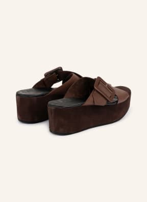 SHABBIES AMSTERDAM Platform slides , Color: DARK BROWN (Image 1)