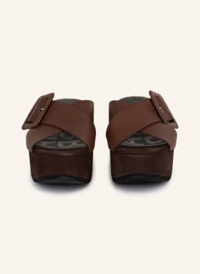 SHABBIES AMSTERDAM Platform slides , Color: DARK BROWN (Image 1)