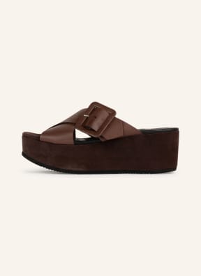 SHABBIES AMSTERDAM Platform slides , Color: DARK BROWN (Image 1)