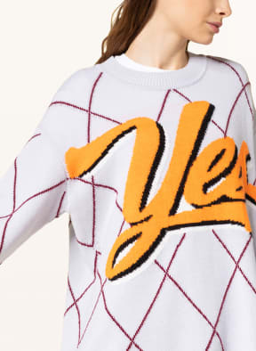 DOROTHEE SCHUMACHER Oversized-Pullover , Farbe: HELLBLAU/ DUNKELROT/ ORANGE (Bild 1)