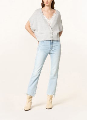 DOROTHEE SCHUMACHER Oversized-Strickjacke mit Cashmere und abnehmbaren Ärmeln, Farbe: HELLGRAU (Bild 1)