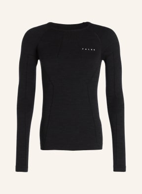 FALKE Koszulka funkcyjna WOOL-TECH z wełną merino, Kolor: CZARNY (Obrazek 1)