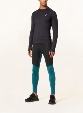 ASICS Running tights WINTER RUN, Color: TEAL/ DARK GRAY (Image 1)