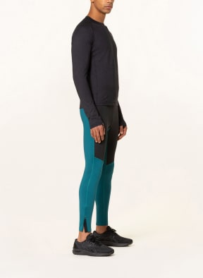 ASICS Running tights WINTER RUN, Color: TEAL/ DARK GRAY (Image 1)
