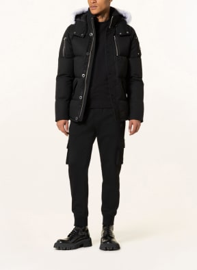 MOOSE KNUCKLES Down jacket 3Q with detachable hood and faux fur, Color: BLACK (Image 1)