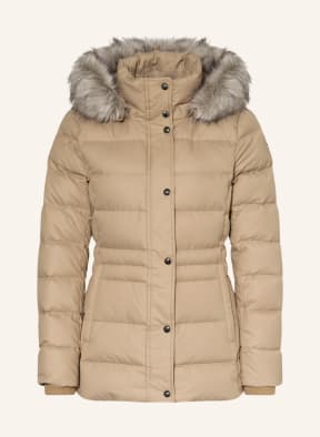 TOMMY HILFIGER Down jacket with detachable faux fur, Color: BEIGE (Image 1)