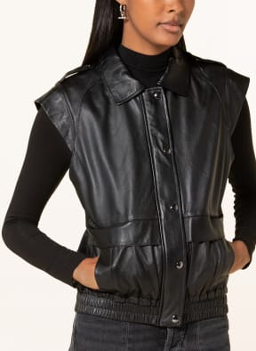 STUDIO AR Leather vest SHIRLEY, Color: BLACK (Image 1)