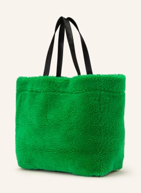 STAND STUDIO Shopper made of teddy, Color: GREEN (Image 1)