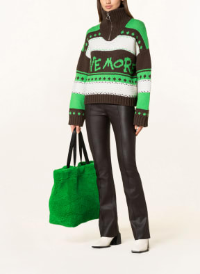 STAND STUDIO Shopper made of teddy, Color: GREEN (Image 1)