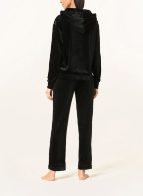 HUGO Lounge hoodie VELVET in velvet, Color: BLACK (Image 1)