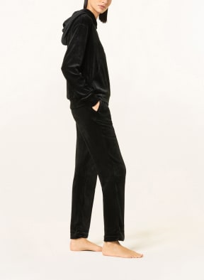HUGO Lounge hoodie VELVET in velvet, Color: BLACK (Image 1)